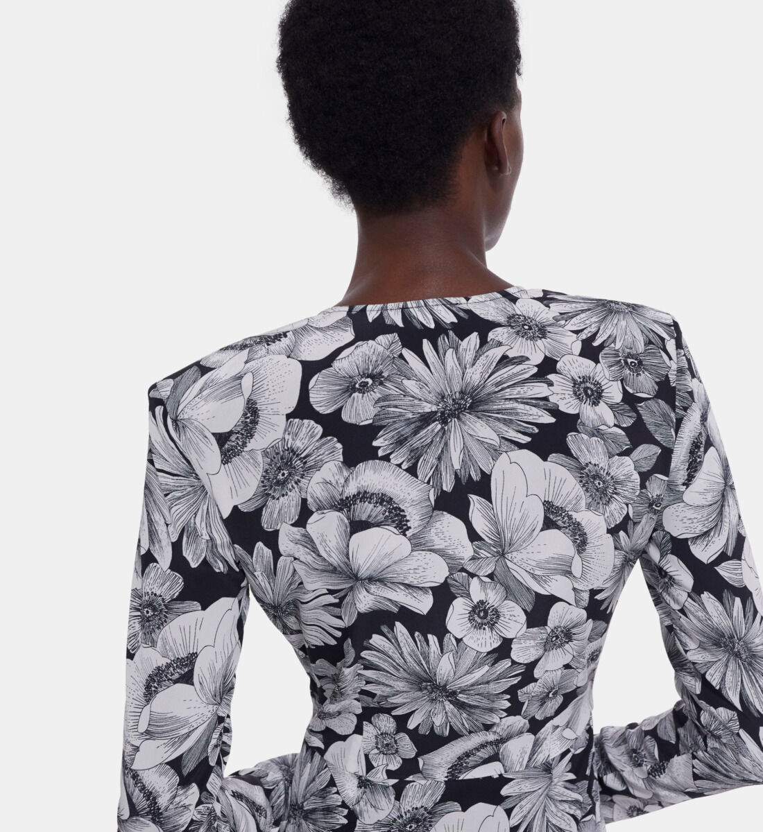 Long floral silk dress