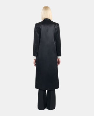 The Kooples F BLACK the kooples x carolina ritzler black satin coat