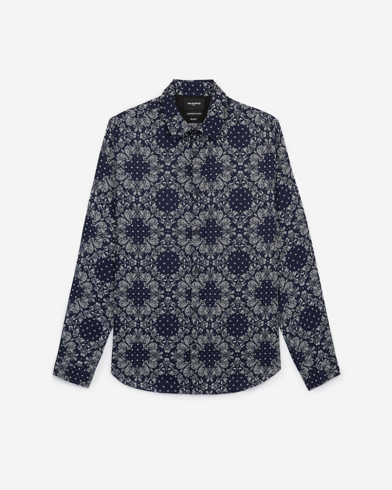 The Kooples HOMBRE NAVY checked shirt in japanese fabric