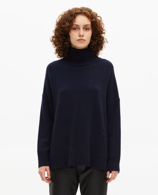 The Kooples FEMME NAVY pull col montant en cachemire marine
