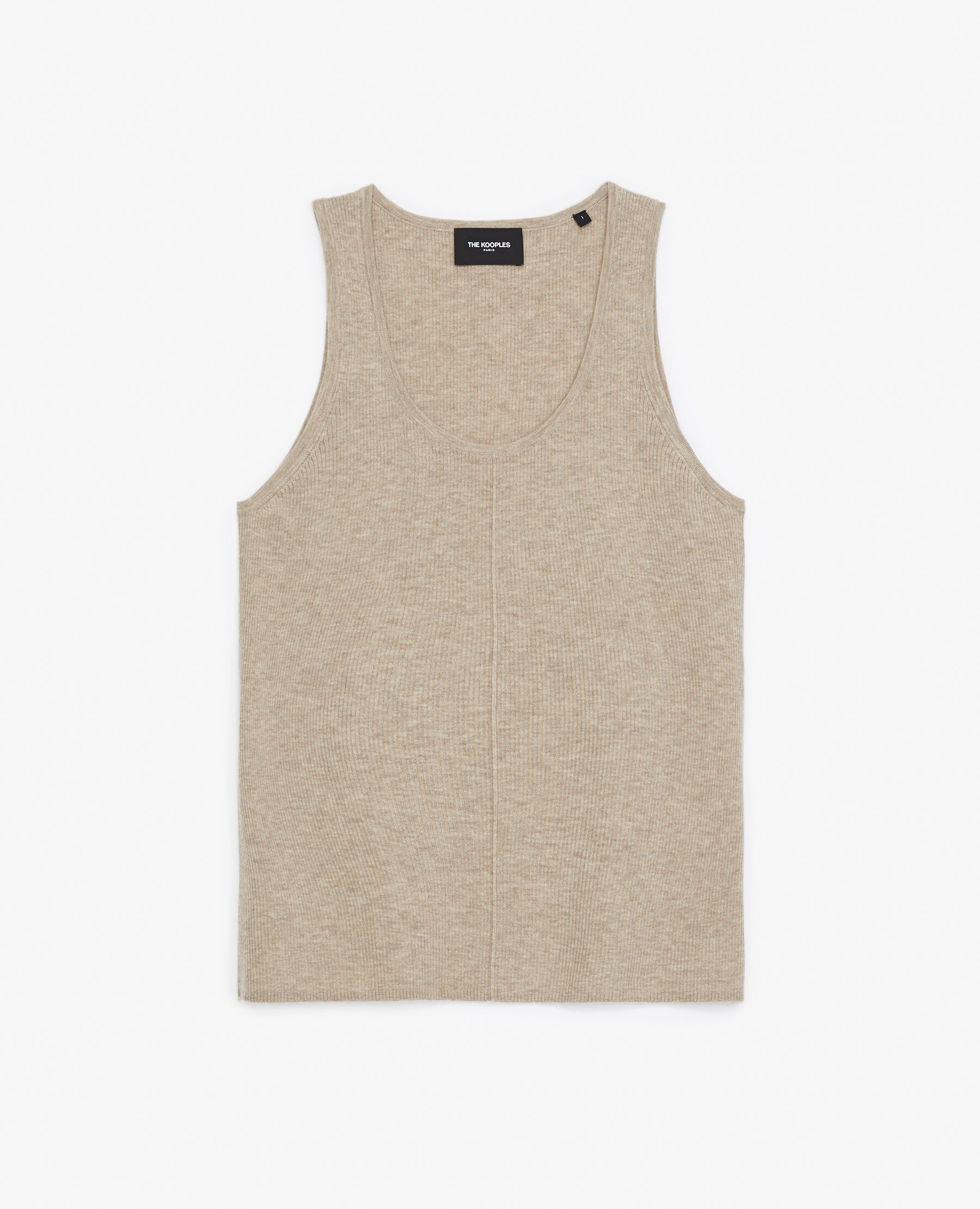 Debardeur en laine et cachemire beige