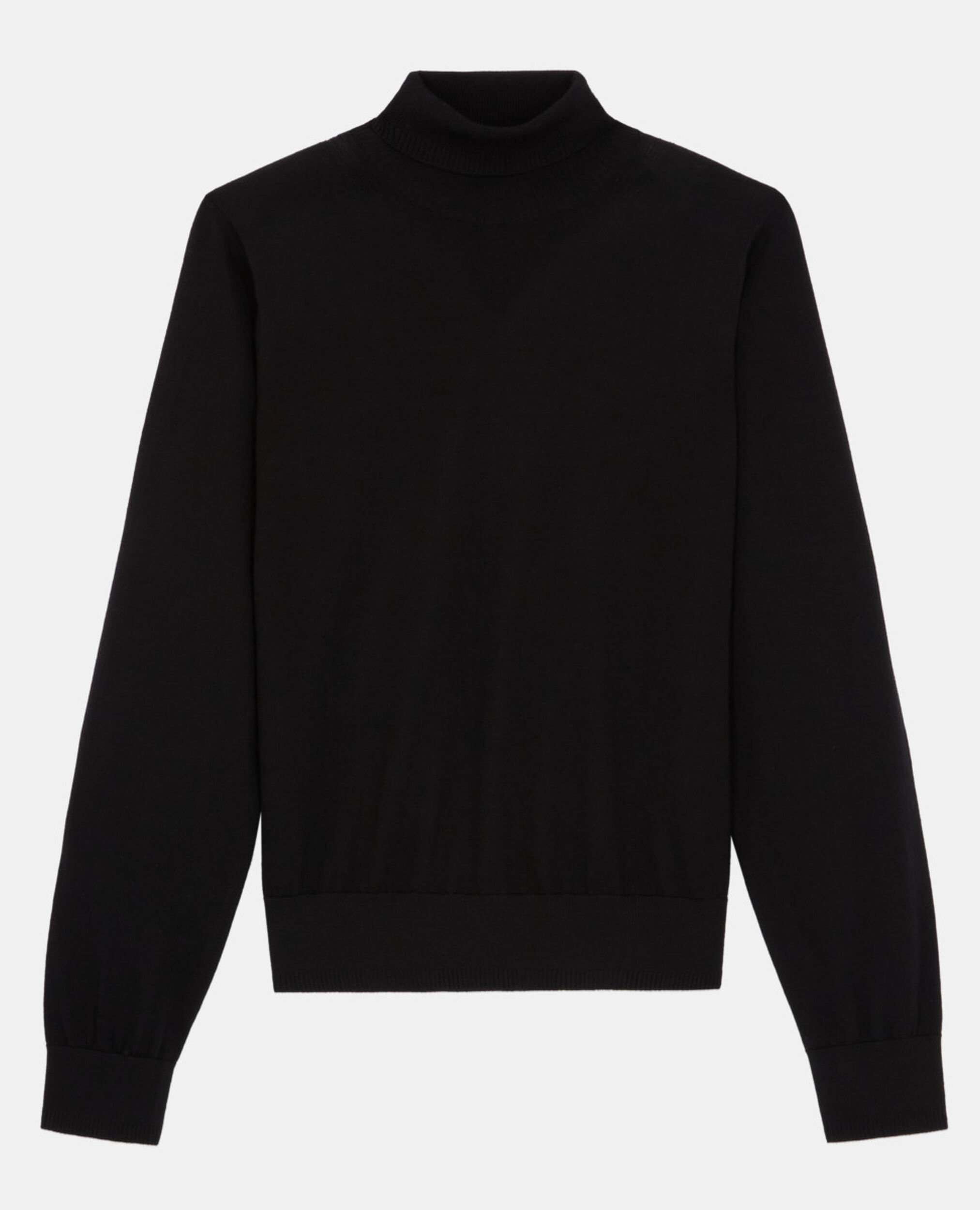 Black merino sweater, BLACK, hi-res image number null