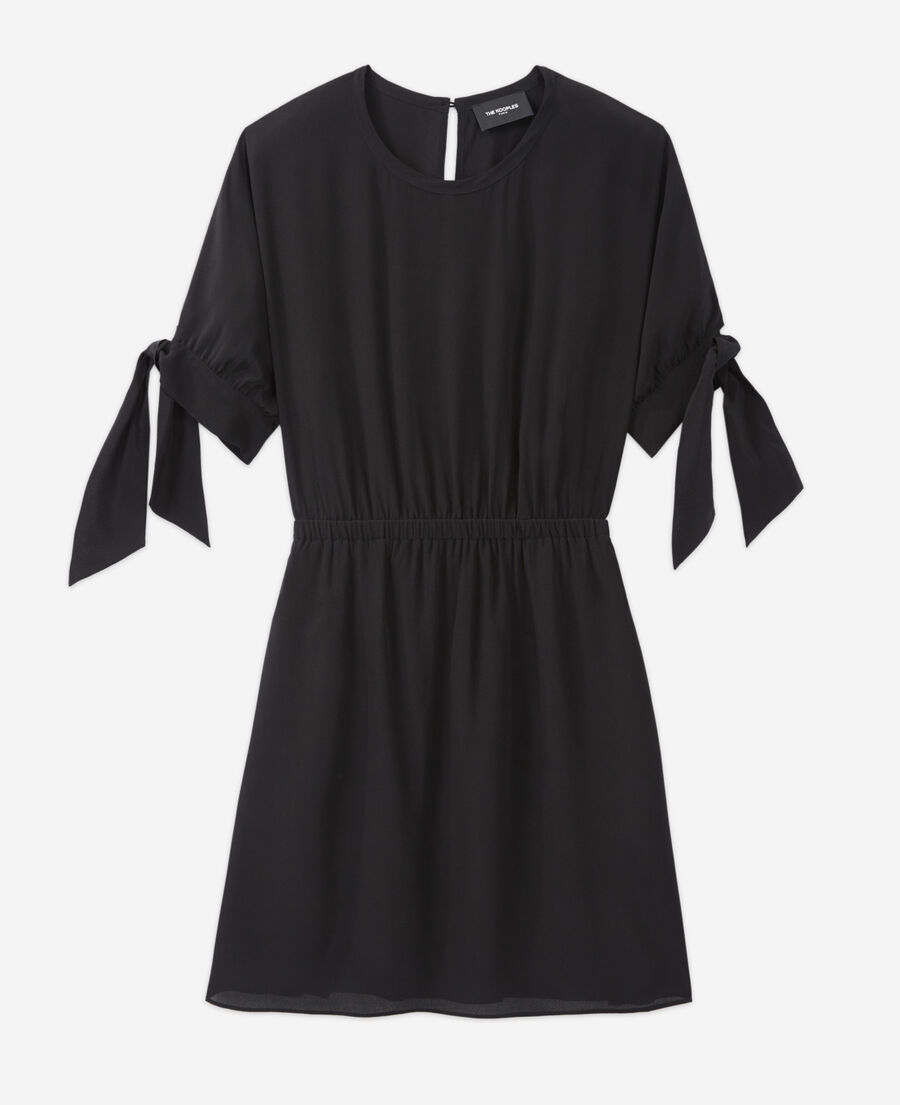 short black dress with knotted short sleeves