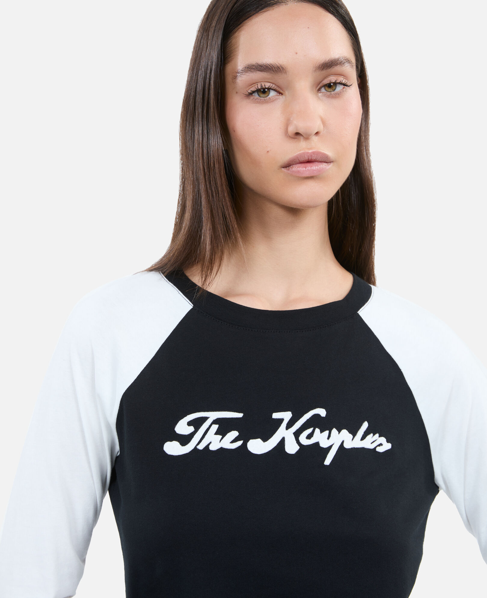 The Kooples FEMME BLACK t-shirt manches longues noir et blanc