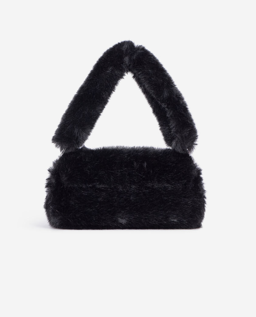 The Kooples FEMME BLACK pochette effet fourrure noire