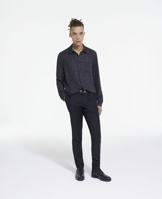 The Kooples HOMME GREY BLACK chemise col classique léopard grise