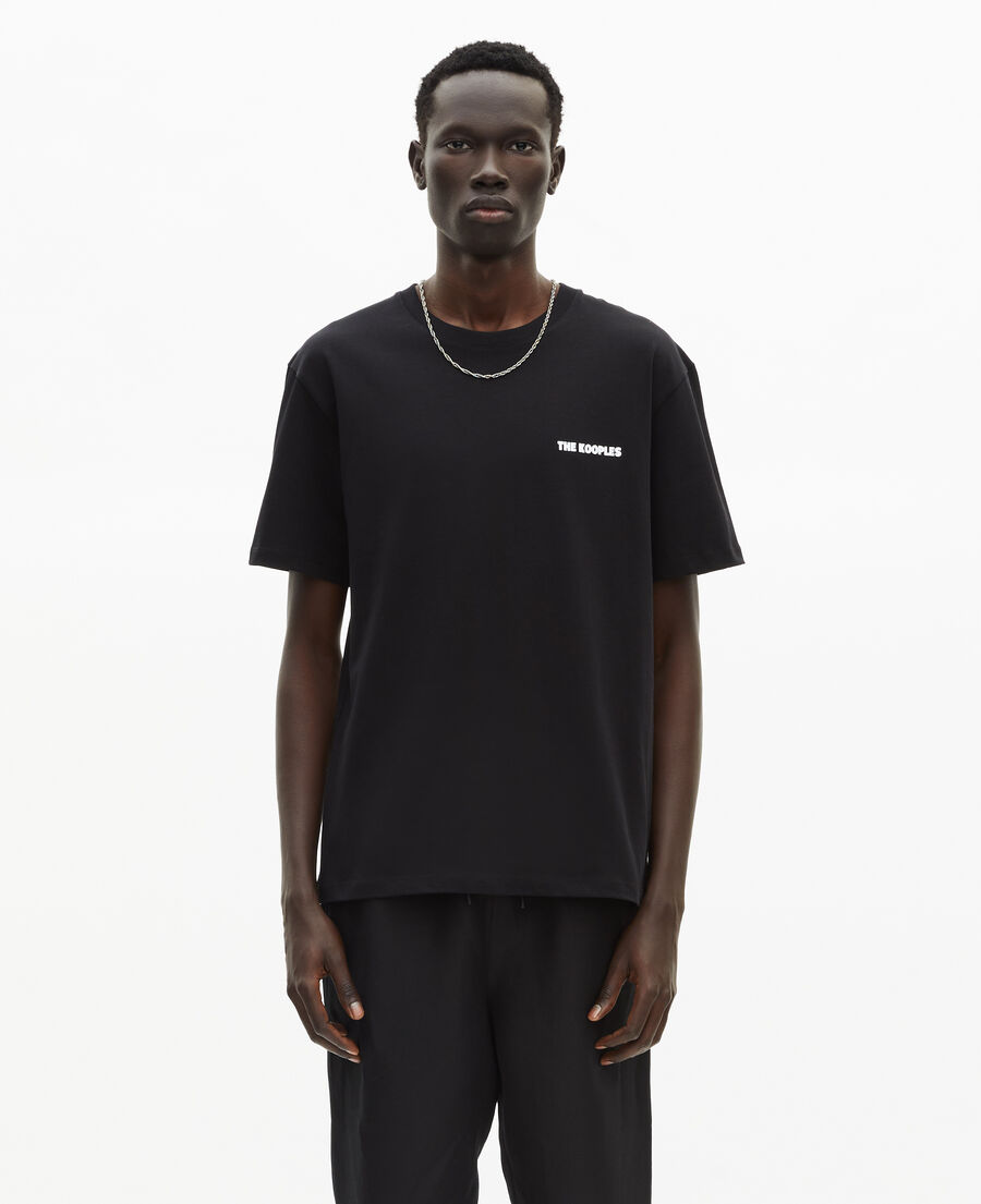 The Kooples HERREN BLACK schwarzes t-shirt mit siebdruck 