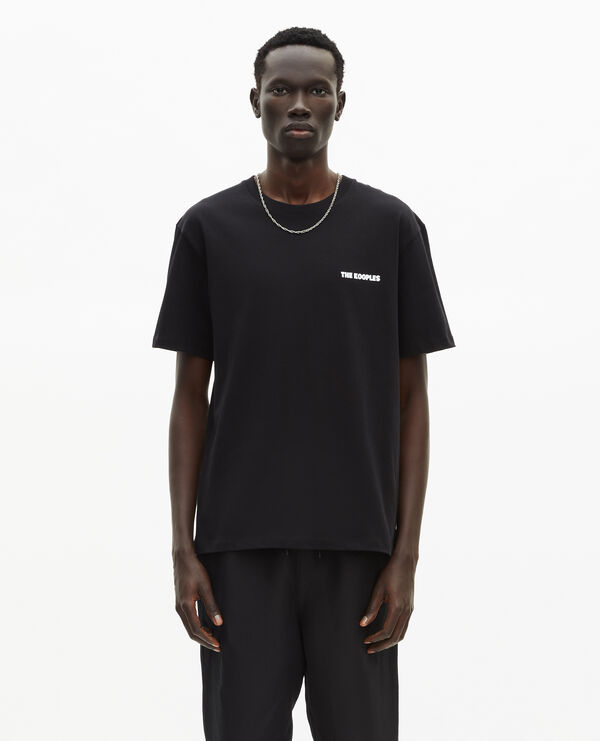 The Kooples HOMME BLACK t-shirt avec sérigraphie logo noir