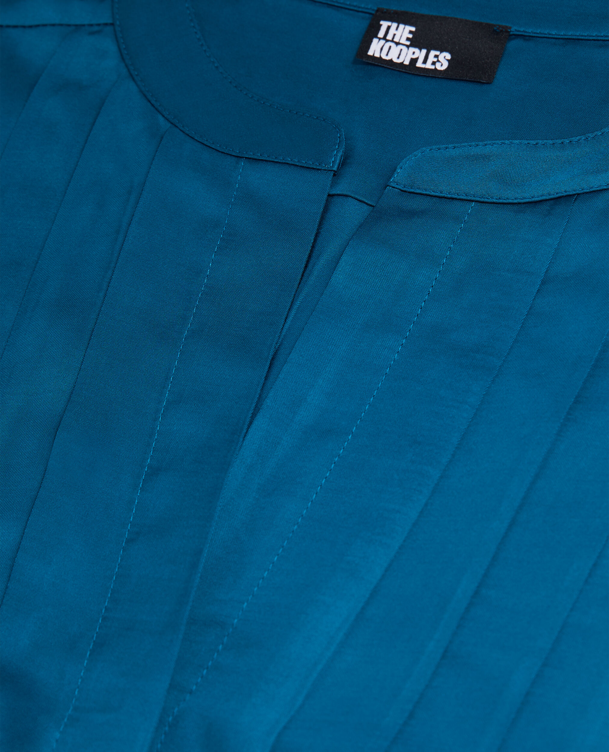 Robe courte bleue avec plissage, MEDIUM BLUE, hi-res image number null