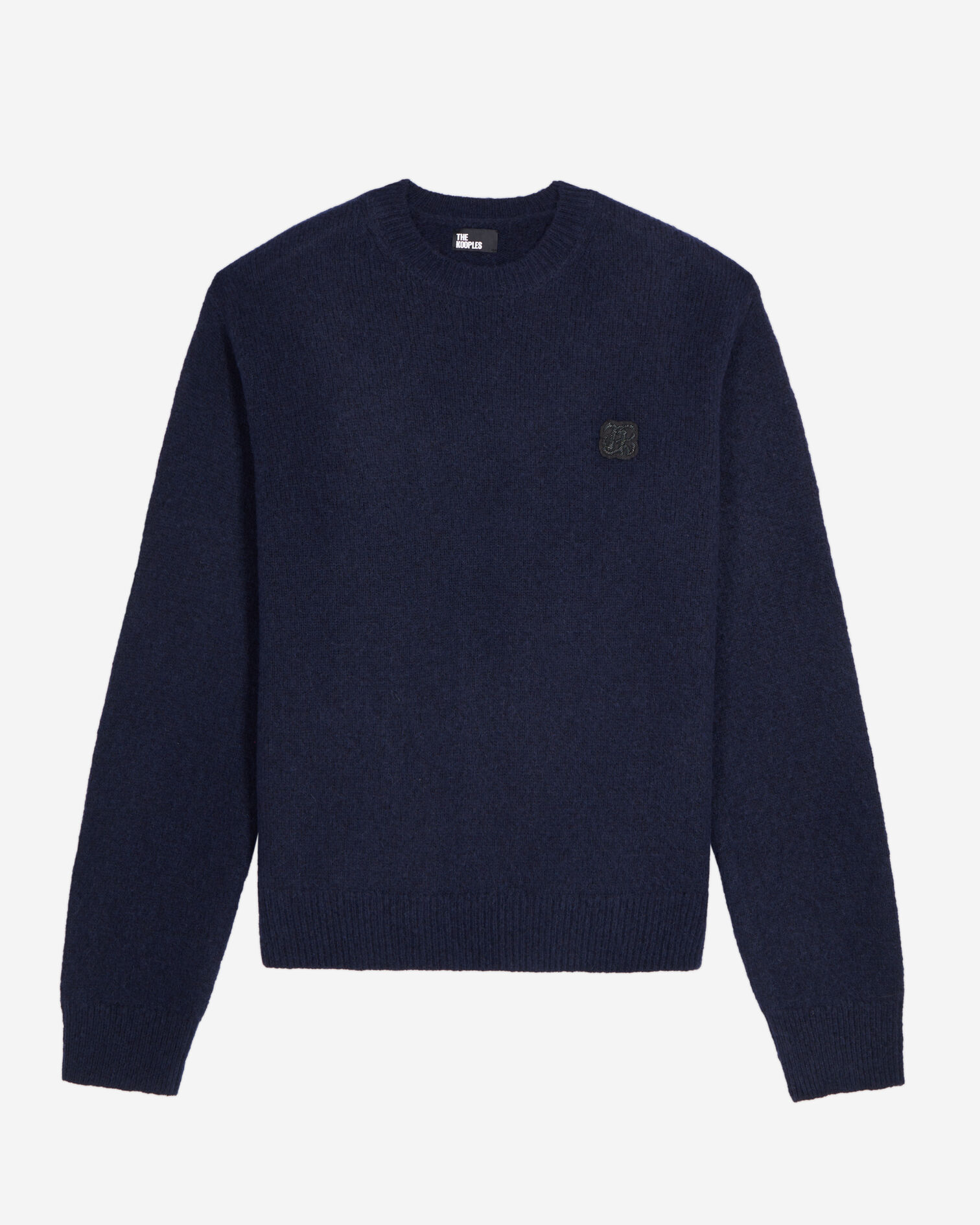Navy blue wool and alpaca blend sweater, NAVY, hi-res image number null