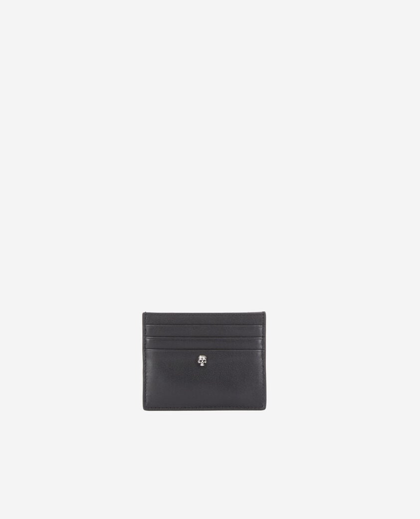 The Kooples H BLACK black leather card holder with skull
