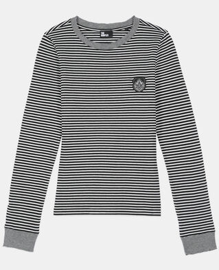 The Kooples DAMEN BLACK / WHITE lang&auml;rmeliges, gestreiftes t-shirt