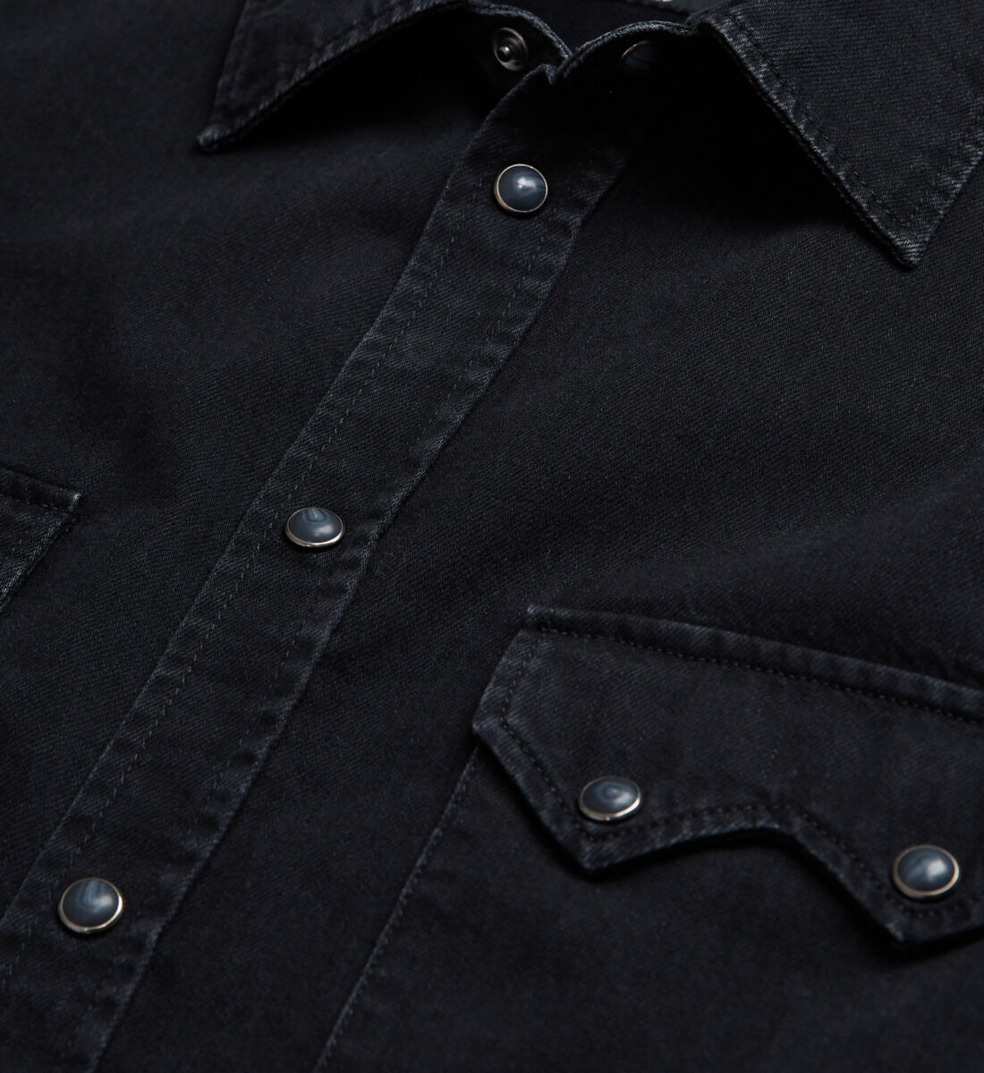 Black distressed denim deals shirt