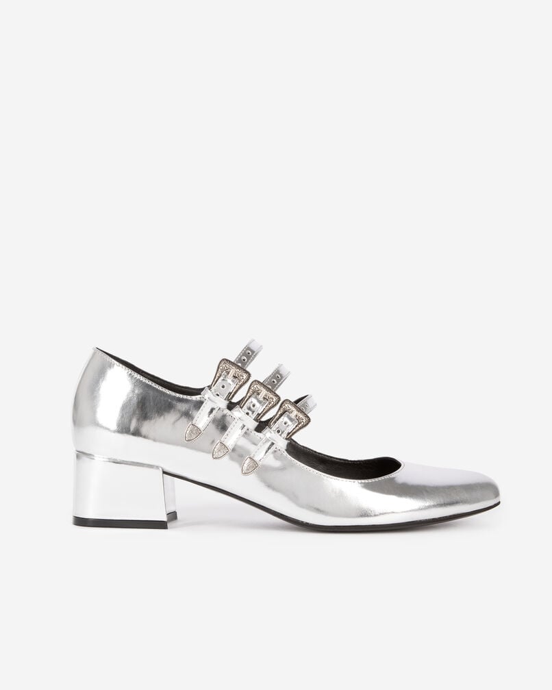 The Kooples WOMEN SILVER babies with silver leather heels