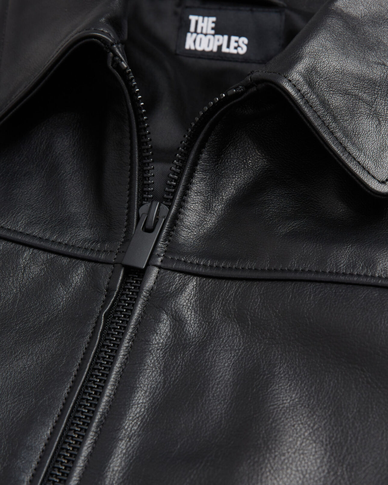 The Kooples MEN BLACK black leather jacket