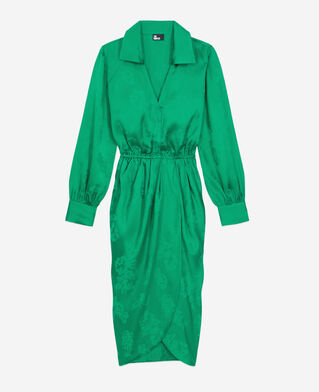 The Kooples WOMEN GREEN mid-length green dress with flowers