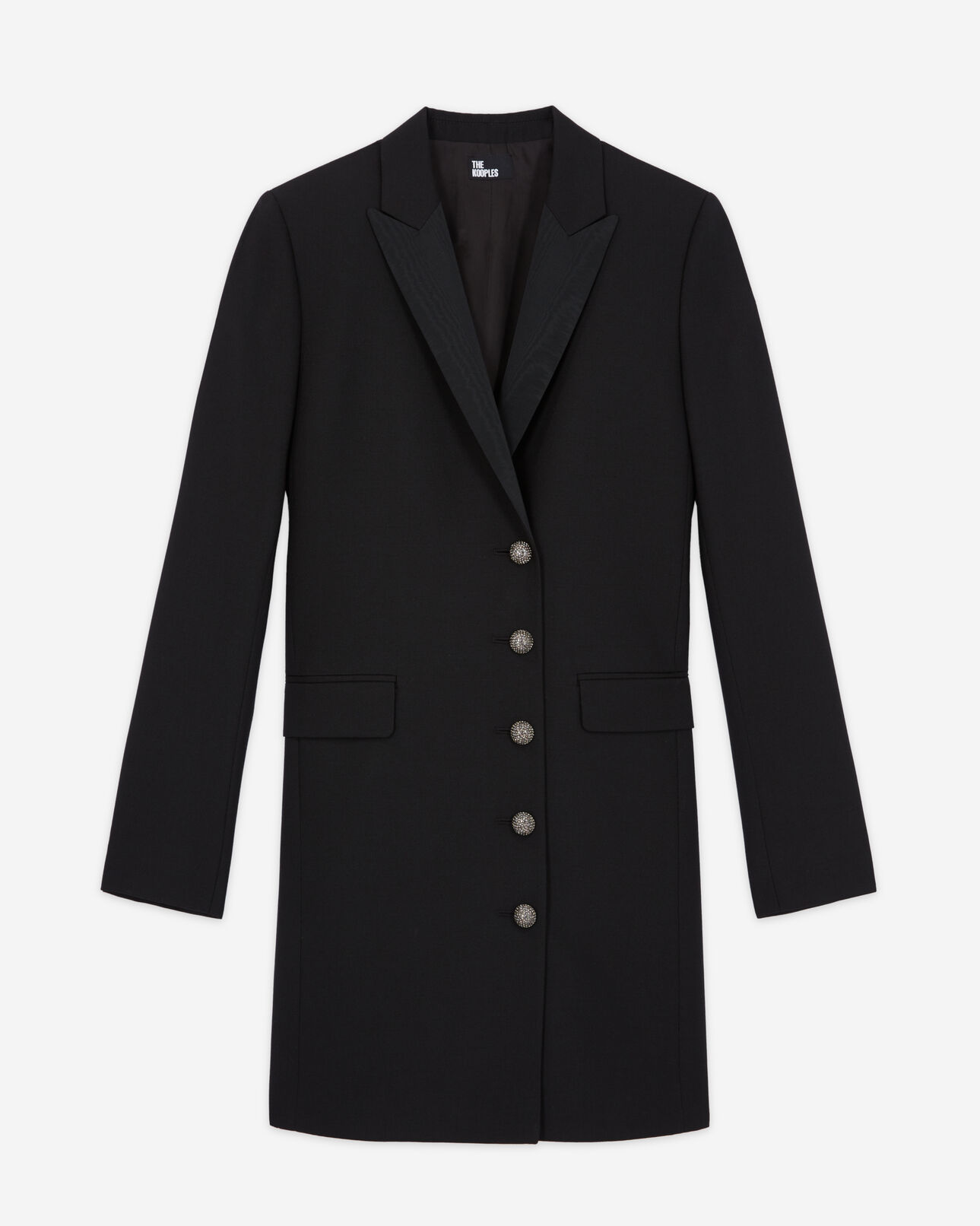 The Kooples FEMME BLACK robe courte en laine noire