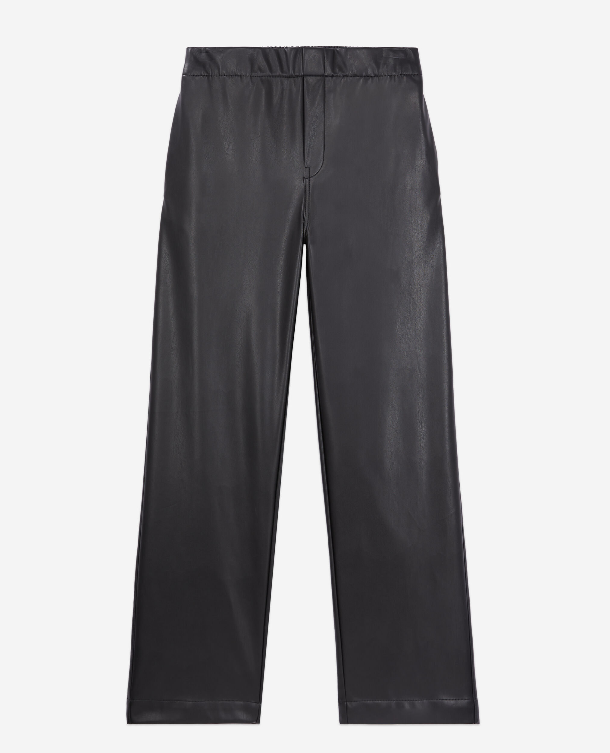 Black leather effect trousers