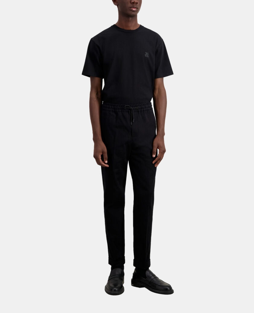 The Kooples HOMME BLACK pantalon noir en coton