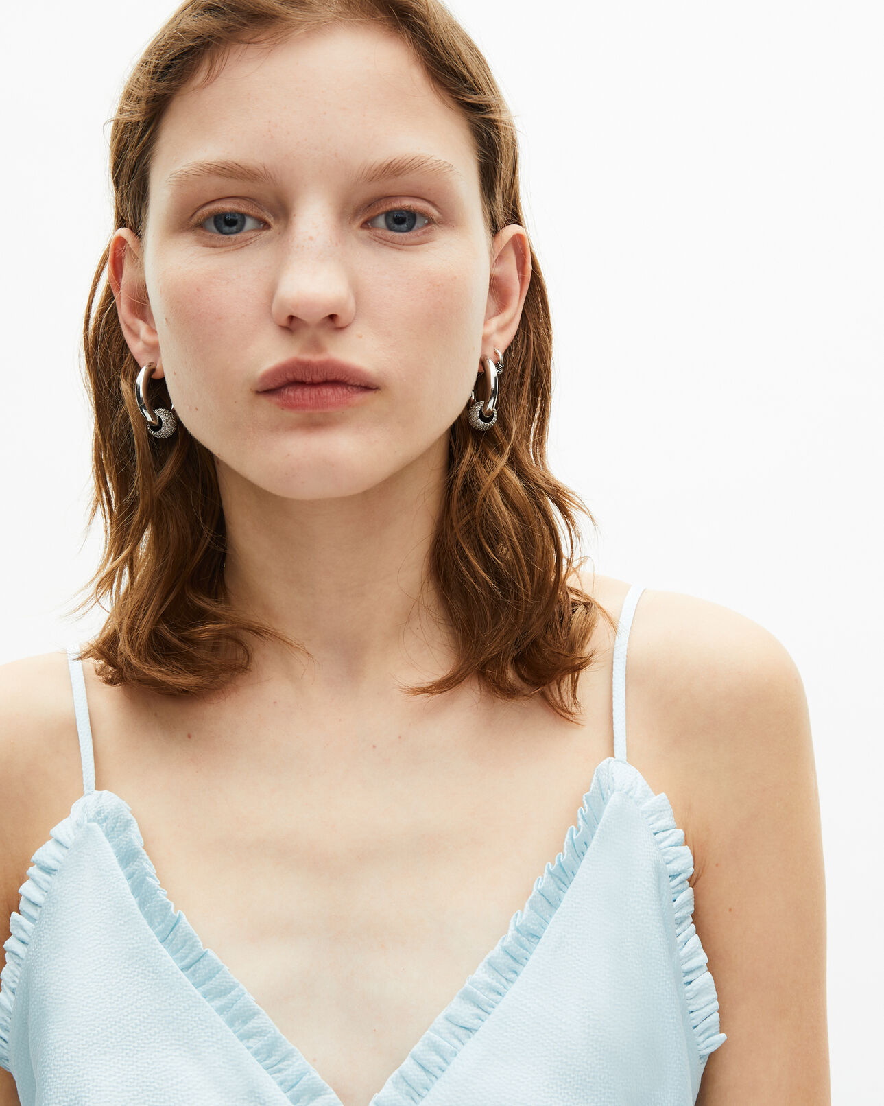 The Kooples DAMEN BABY BLUE blaues plissee-camisole