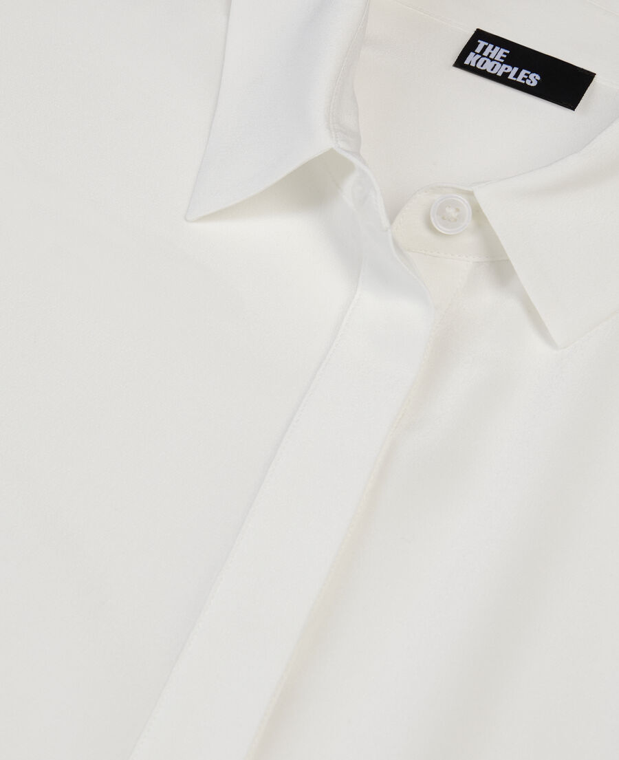 The Kooples WOMEN WHITE loose white washed silk shirt