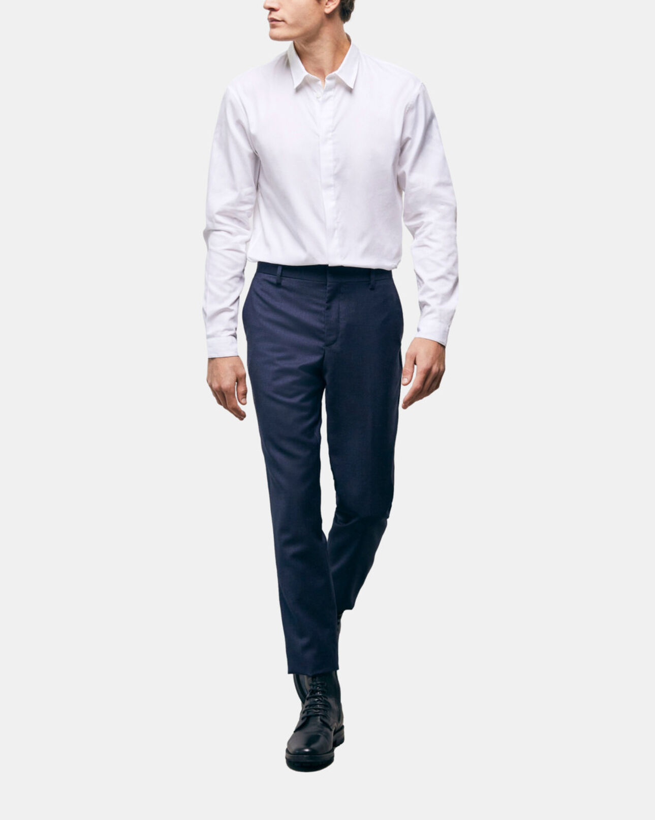 The Kooples H WHITE white cotton shirt with classic collar