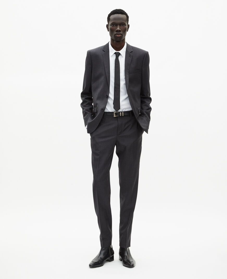 The Kooples H GREY black slim-fit wool suit jacket
