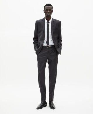 The Kooples H GREY black slim-fit wool suit jacket