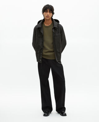 The Kooples MEN BLACK short black hooded parka