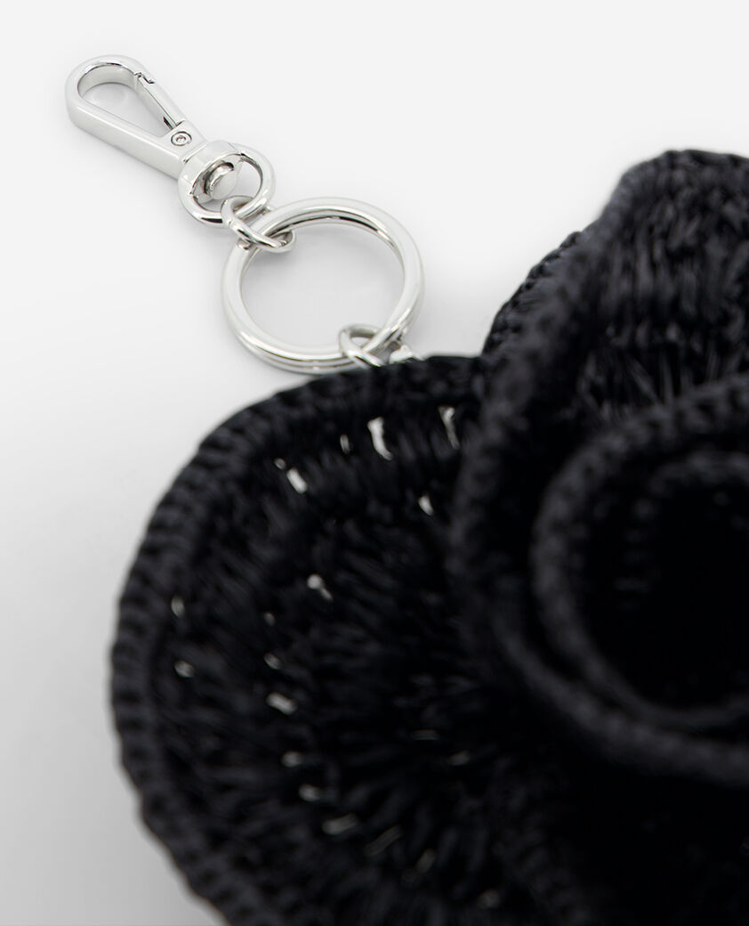 The Kooples FEMME BLACK bijou de sac fleur en raphia noir