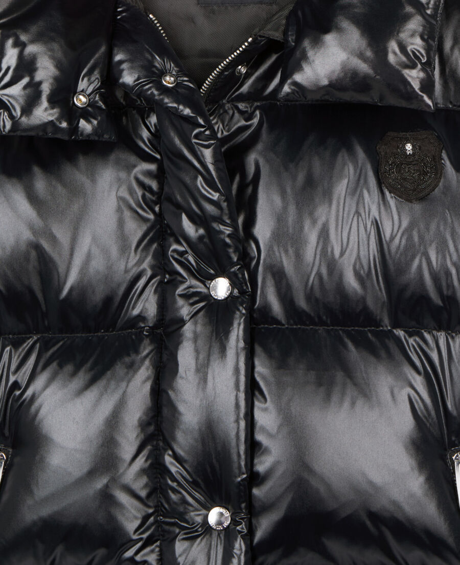 The Kooples WOMEN BLACK black down jacket with detachable sleeves