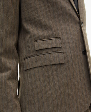 The Kooples HERREN LIGHT BROWN braune gestreifte anzugjacke
