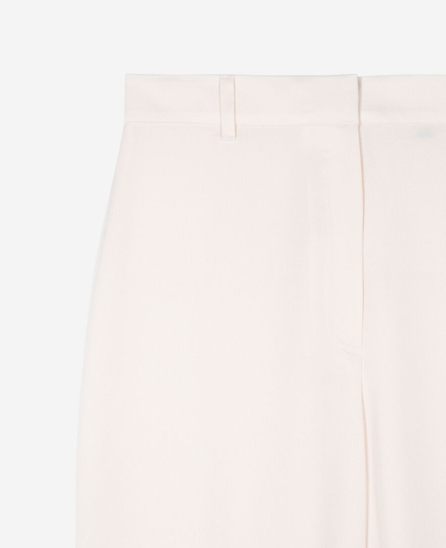 The Kooples WOMEN WHITE wide-leg pants in ecru satin