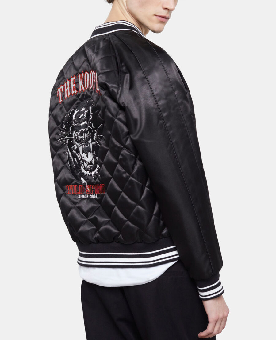 blouson brodé noir
