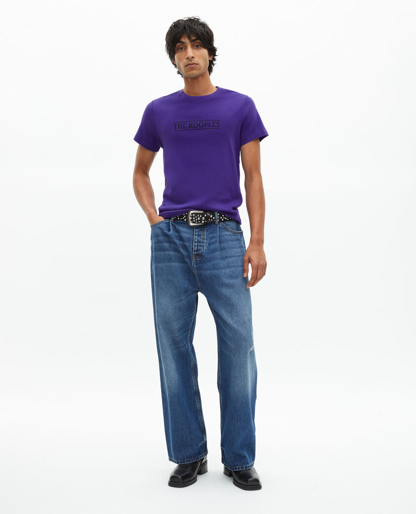 The Kooples MEN ELECTRIC BLUE t-shirt with purple print
