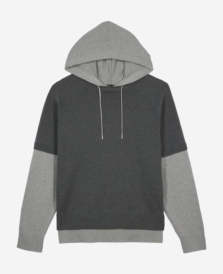 The Kooples HOMME MIDDLE GREY / ANTHRACITE pull en coton gris