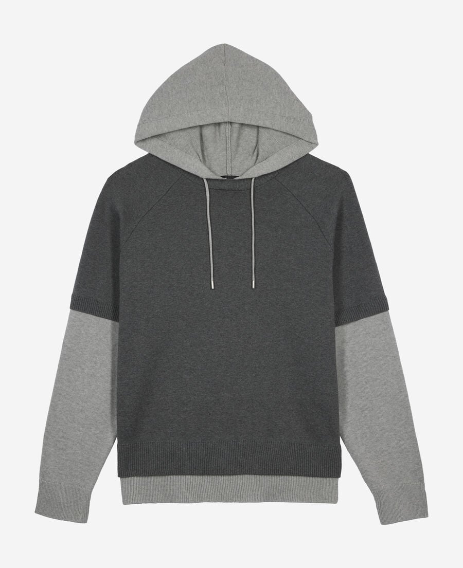 The Kooples HERREN MIDDLE GREY / ANTHRACITE grauer baumwollpullover