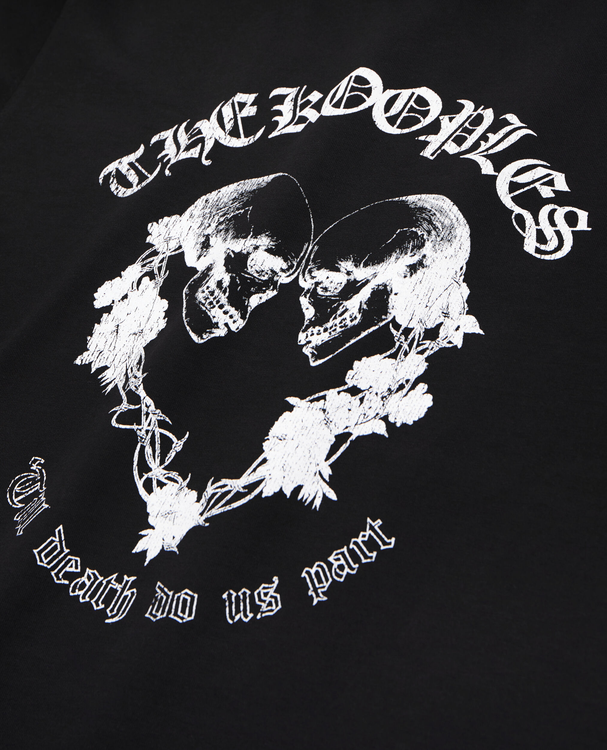 Black t-shirt with Skull heart serigraphy, BLACK, hi-res image number null