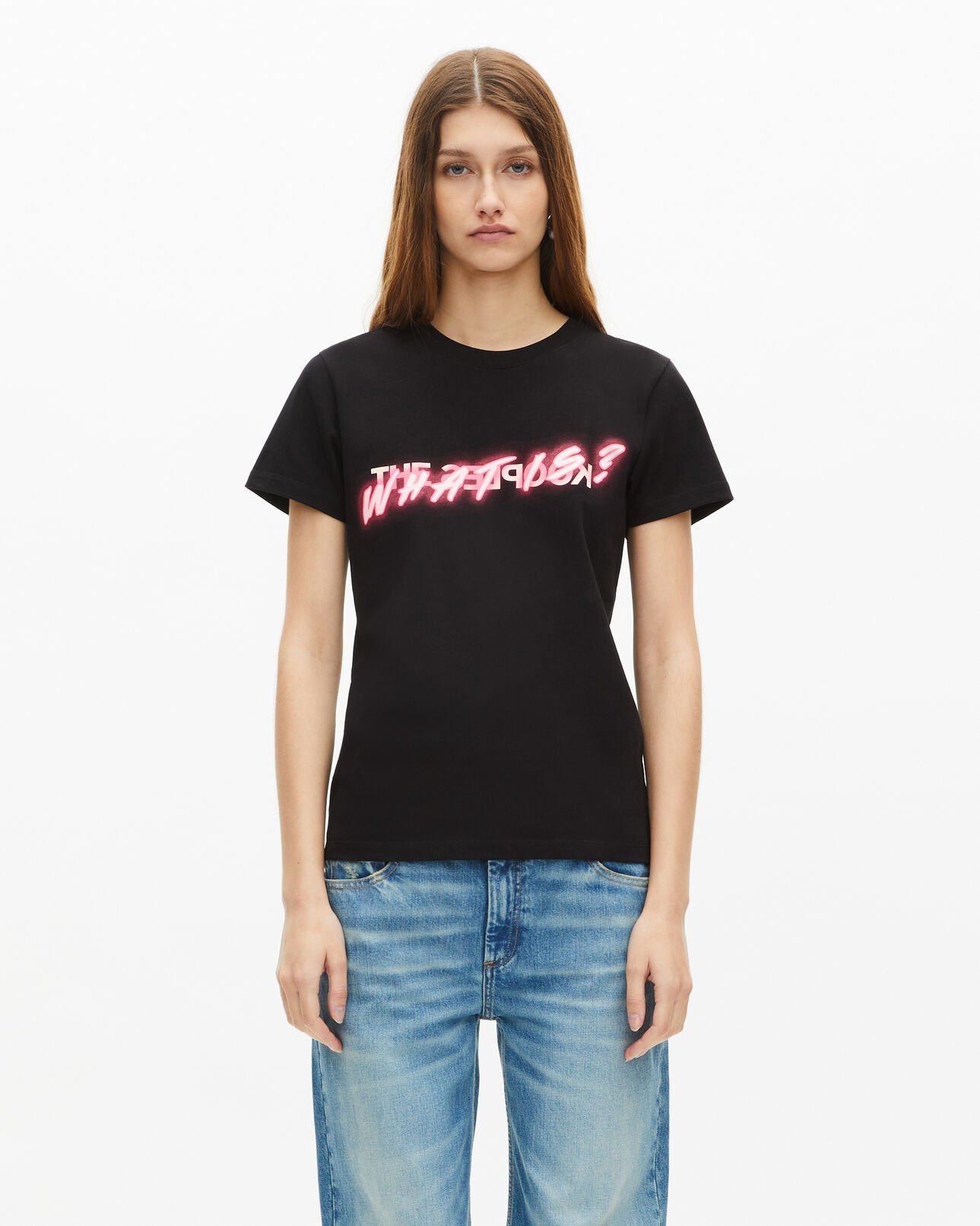 The Kooples FEMME BLACK t-shirt what is effet néon noir