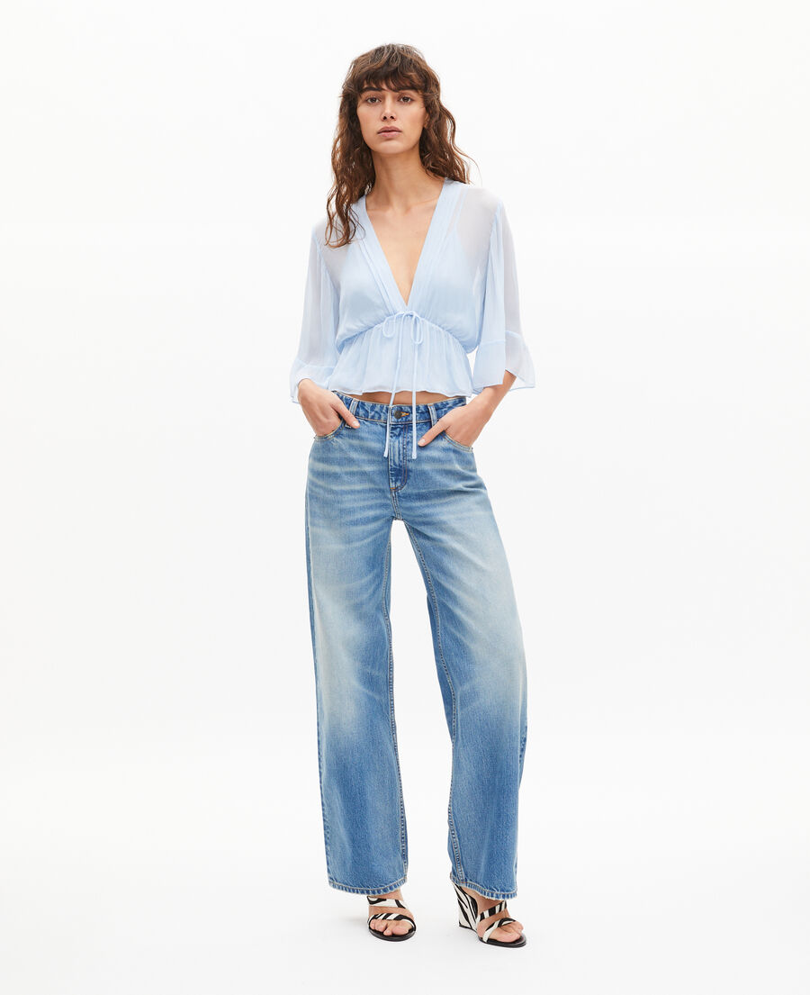 The Kooples F LIGHT BLUE blue ruffled blouse