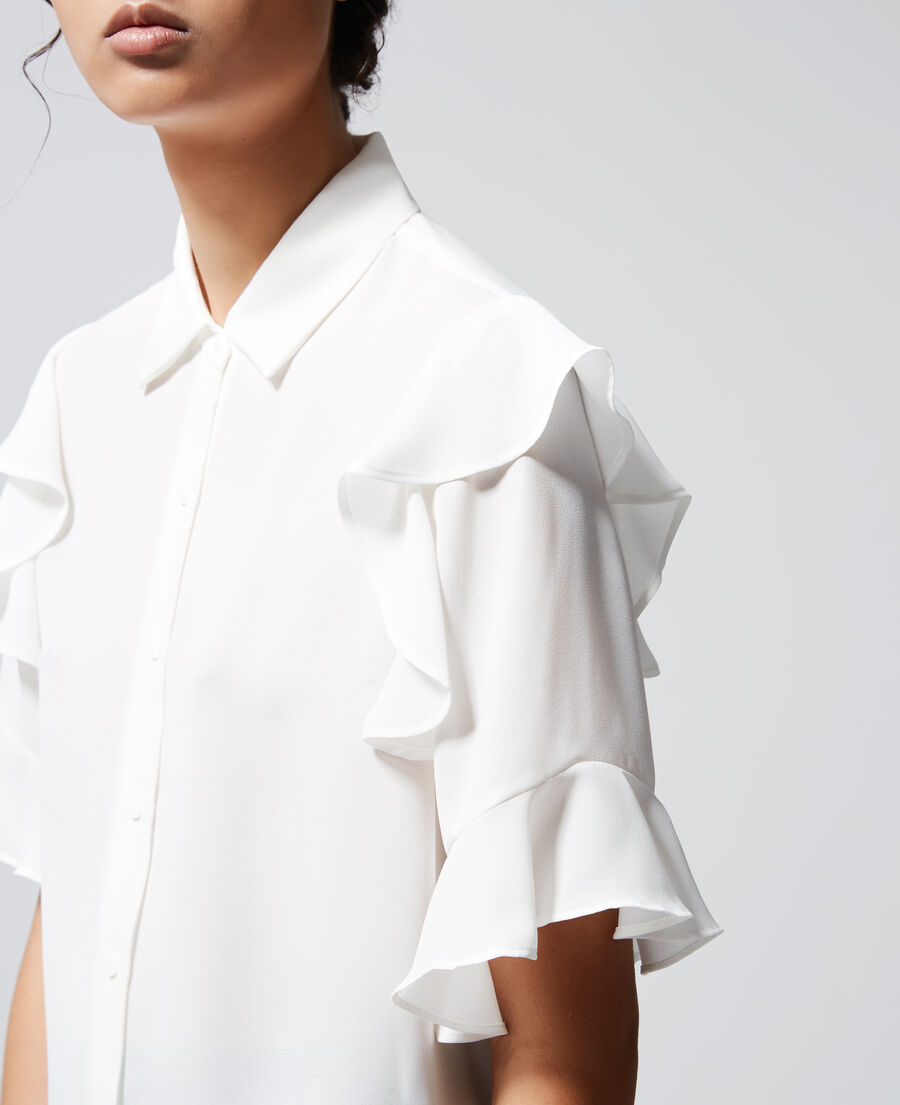 chemise blanche habillée à volants