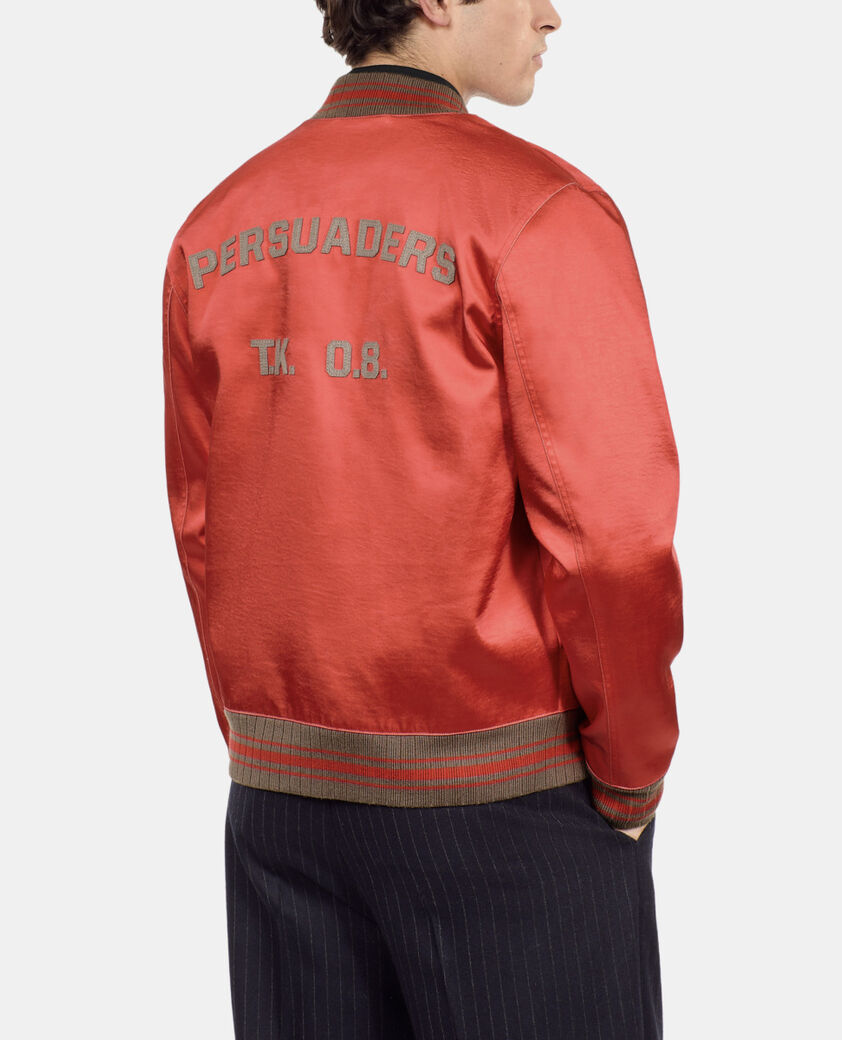 The Kooples HOMME RUBIS blouson satiné avec patchs rouge