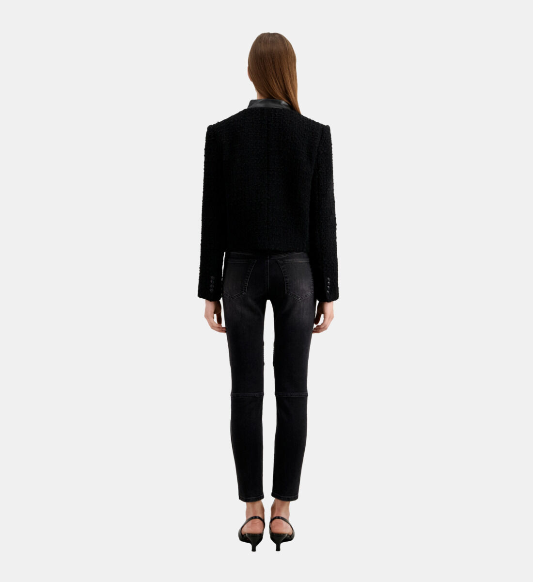 Short black tweed jacket
