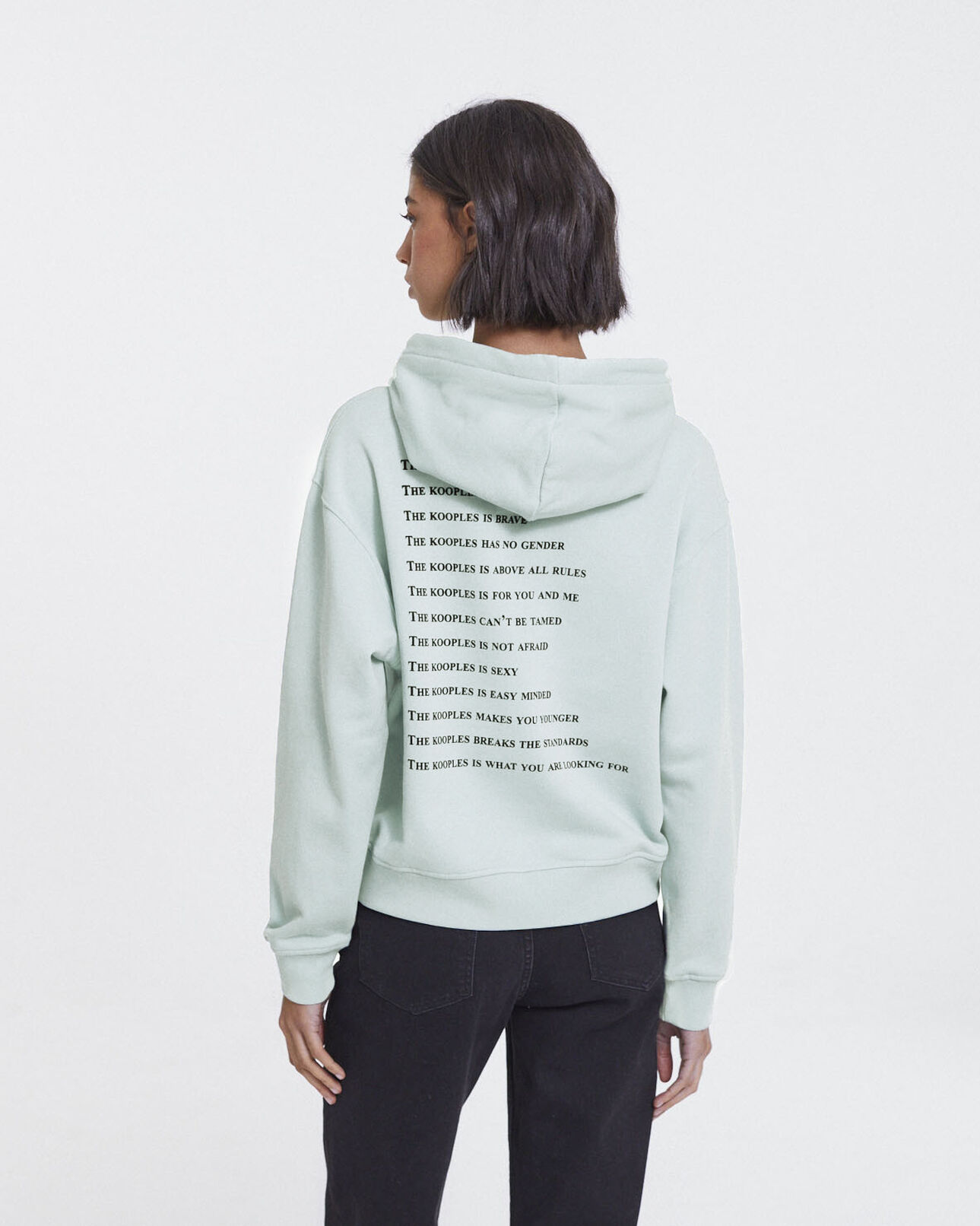 The Kooples FEMME GRIS BLEU sweat bleu capuche what is the kooples