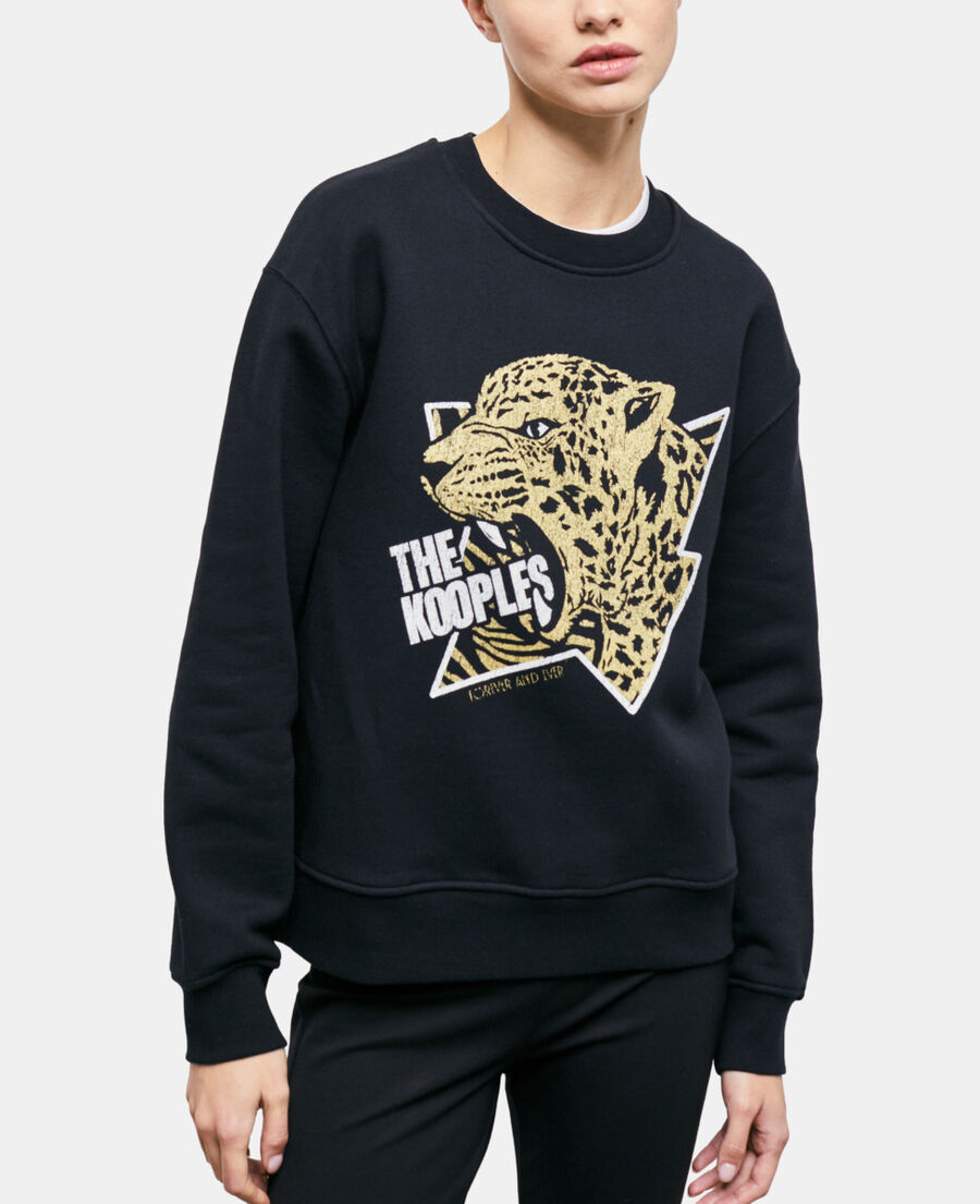 sudadera con capucha serigrafiada negra