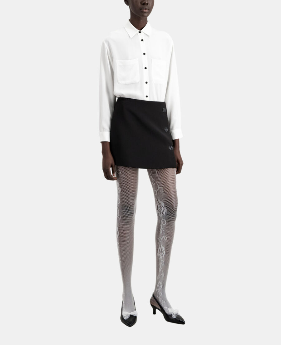 short black crepe skirt