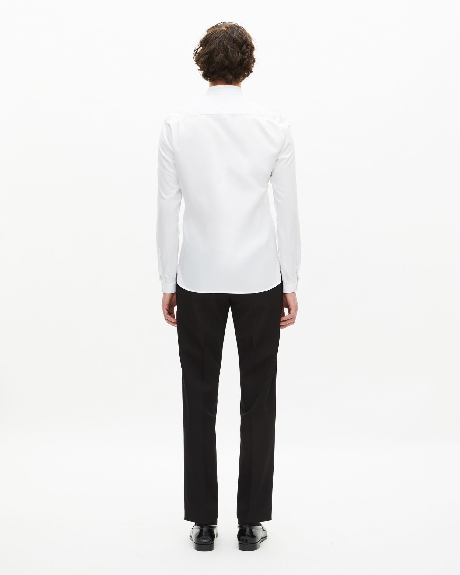 White shirt with officer collar, WHITE, hi-res image number null