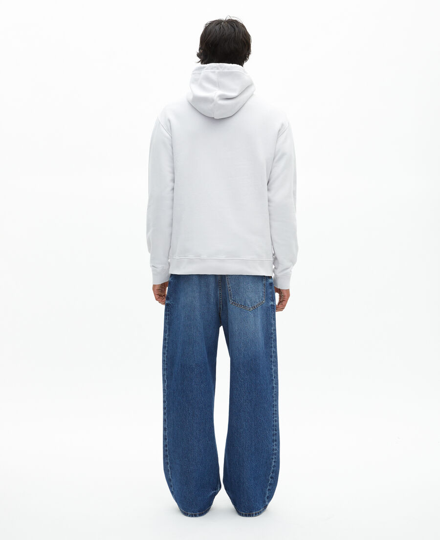 The Kooples MEN LIGHT GREY hooded sweatshirt with grey screen print