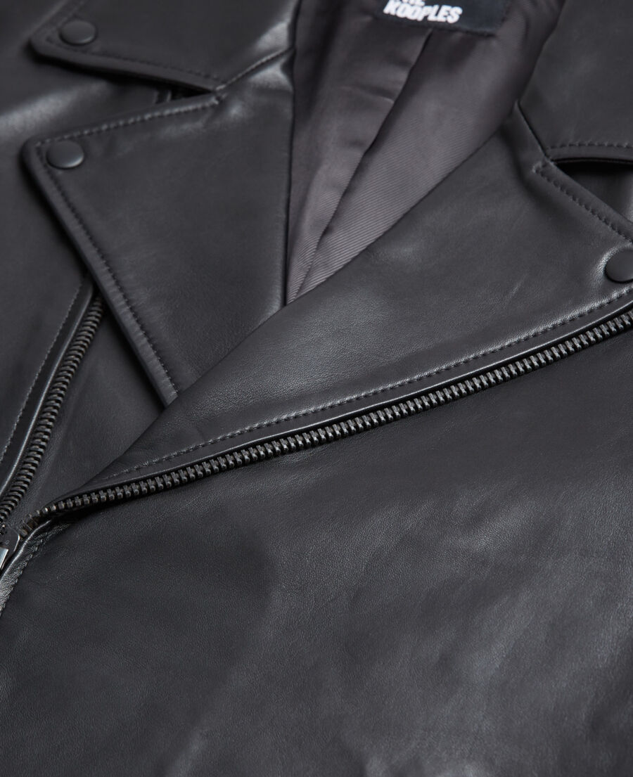 blouson en cuir noir