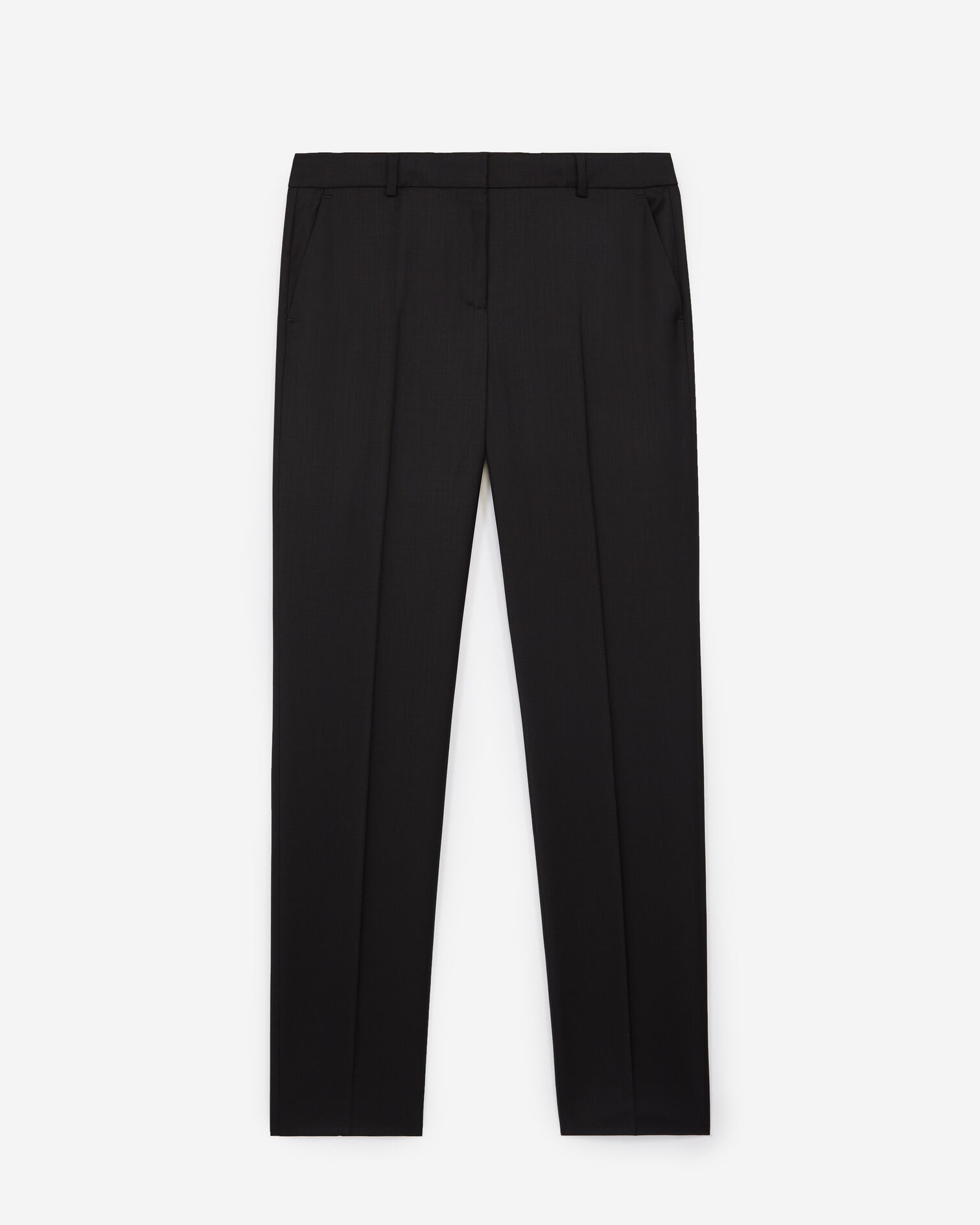 Pantalon fluide noir tailleur laine, BLACK, hi-res image number null